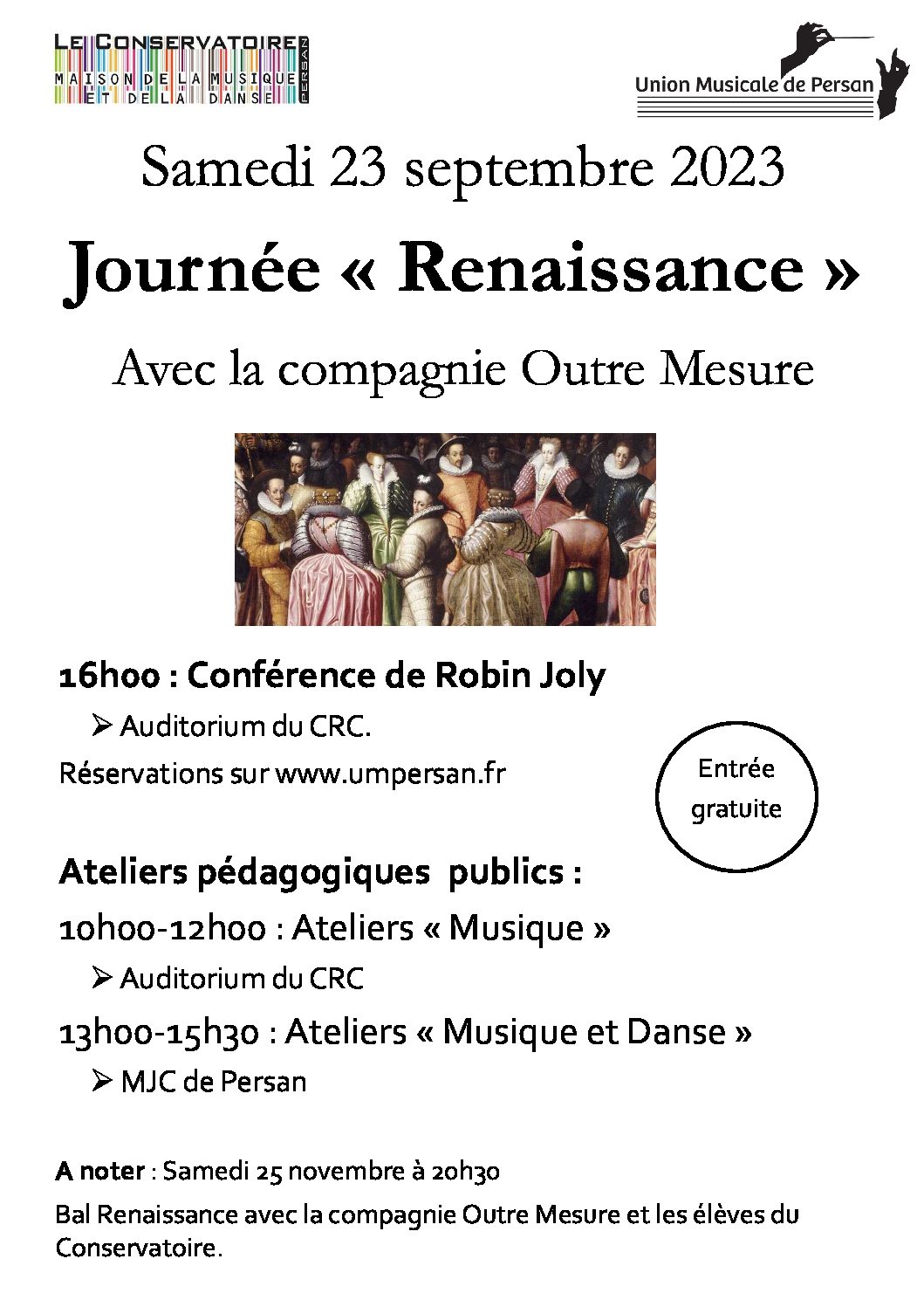 conférence sur l'art de la danse de la Renaissance par Robin Joly