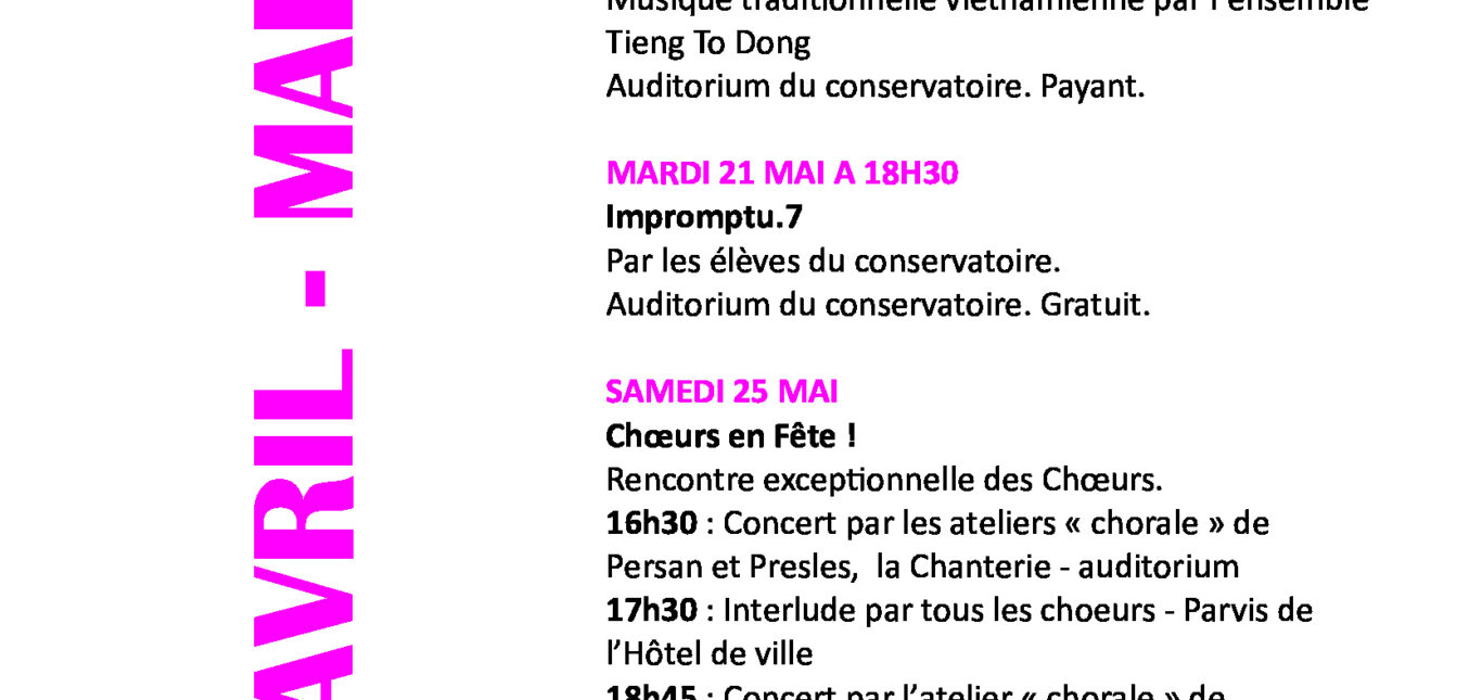 Concerts Avril-Mai 2024